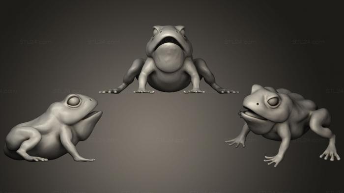 Статуэтки животных (Коричневая лягушка, STKJ_0767) 3D модель для ЧПУ станка